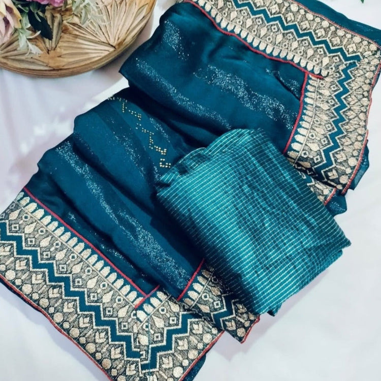 Georgette Blue Saree