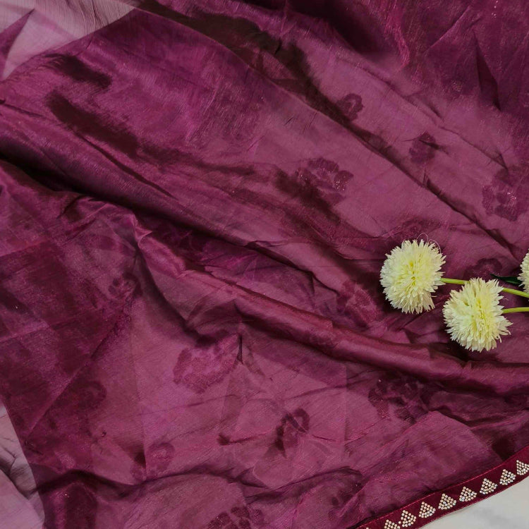 Magenta Jimmychoo Sequin Saree