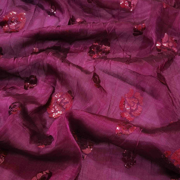 Magenta Jimmychoo Sequin Saree