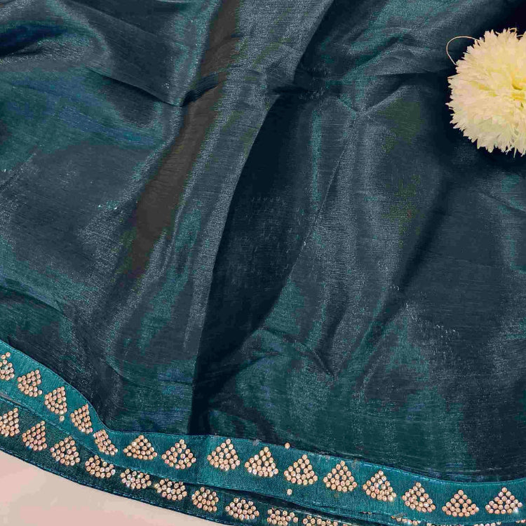 Midnight Blue Sequin Saree