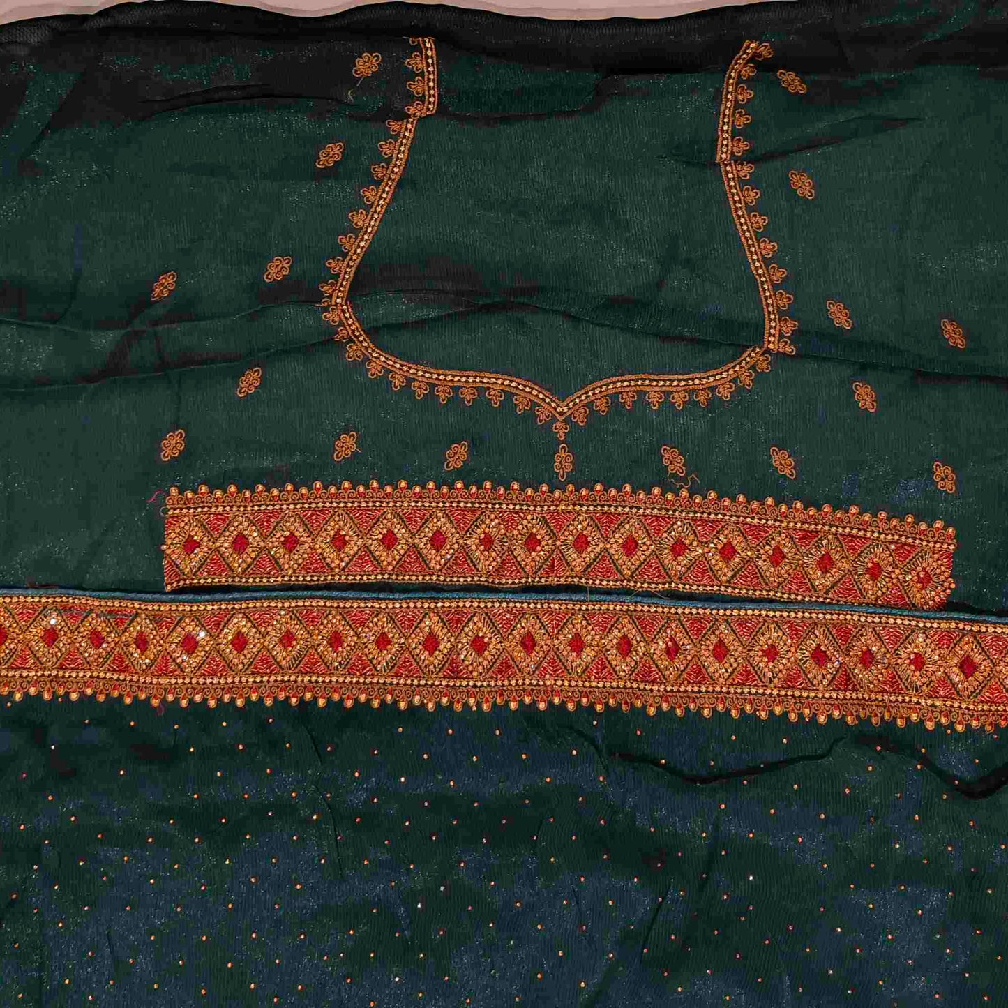 Blue Shimmer Stone Saree