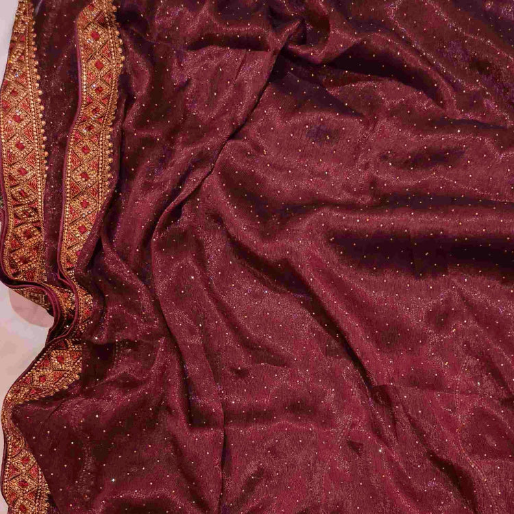Maroon Shimmer Saree