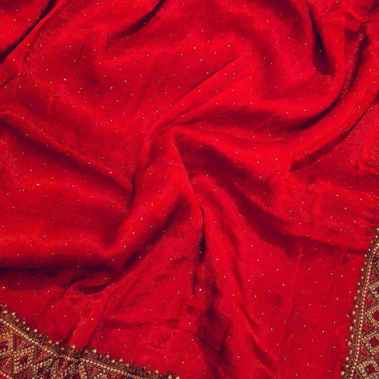 Red Shimmer Saree