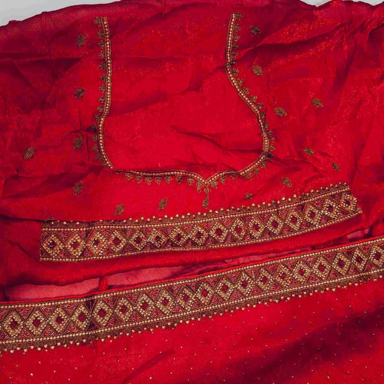 Red Shimmer Saree