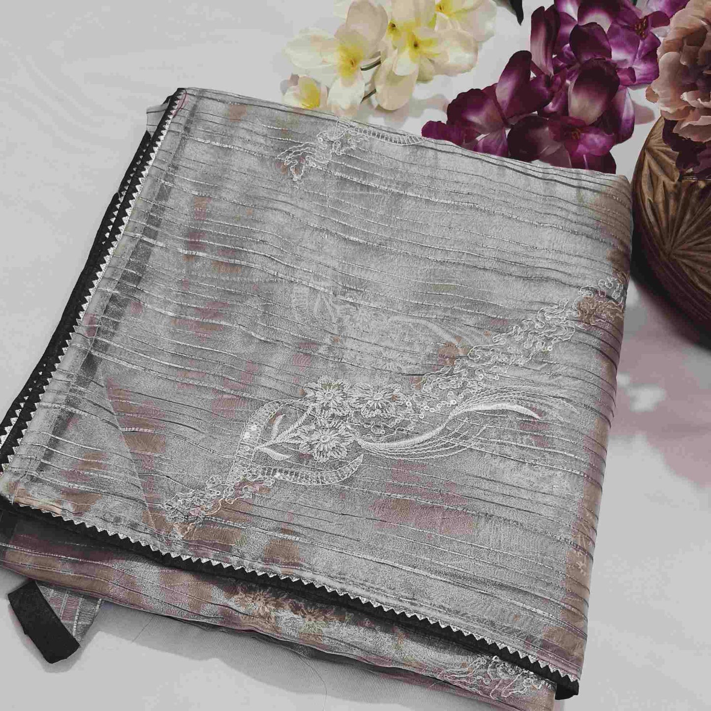 Organza Grey Saree
