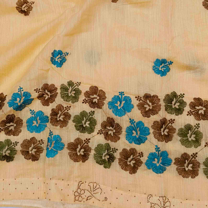 Pastel Yellow Art Silk Saree