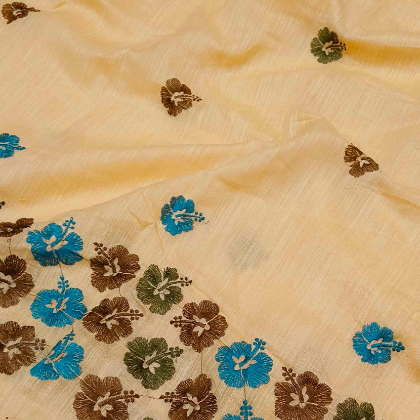Pastel Yellow Art Silk Saree