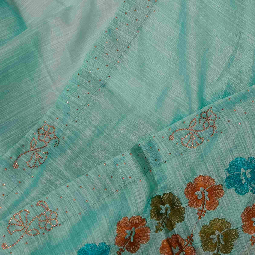 Sea Green Art Silk Saree
