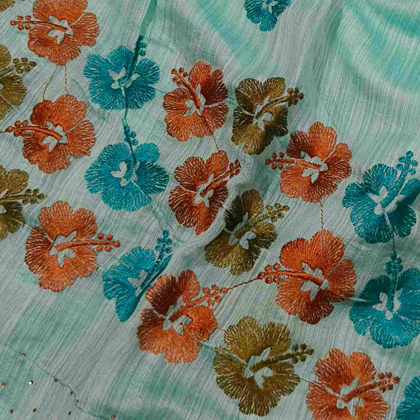 Sea Green Art Silk Saree