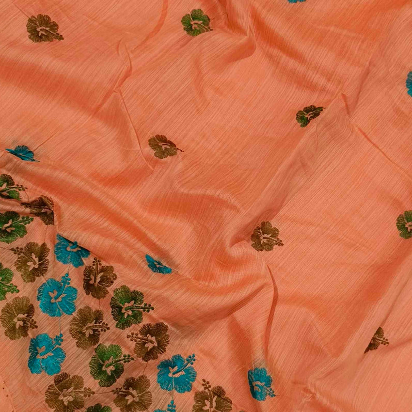 Peach Art Silk Saree