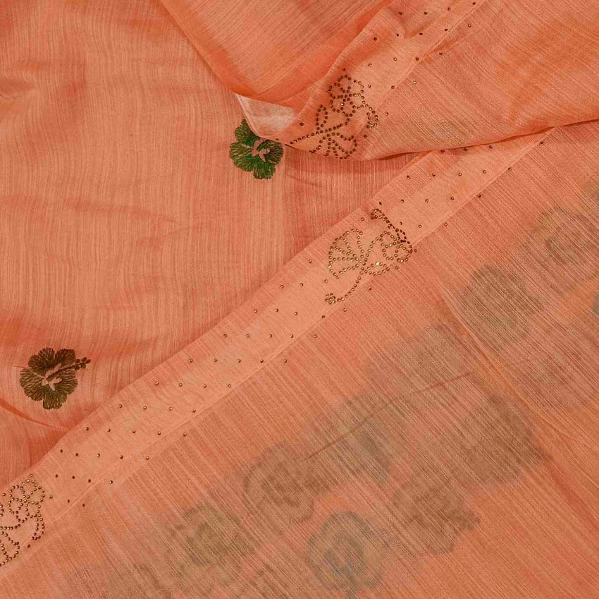 Peach Art Silk Saree