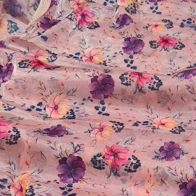 Floral Printed organza Saree