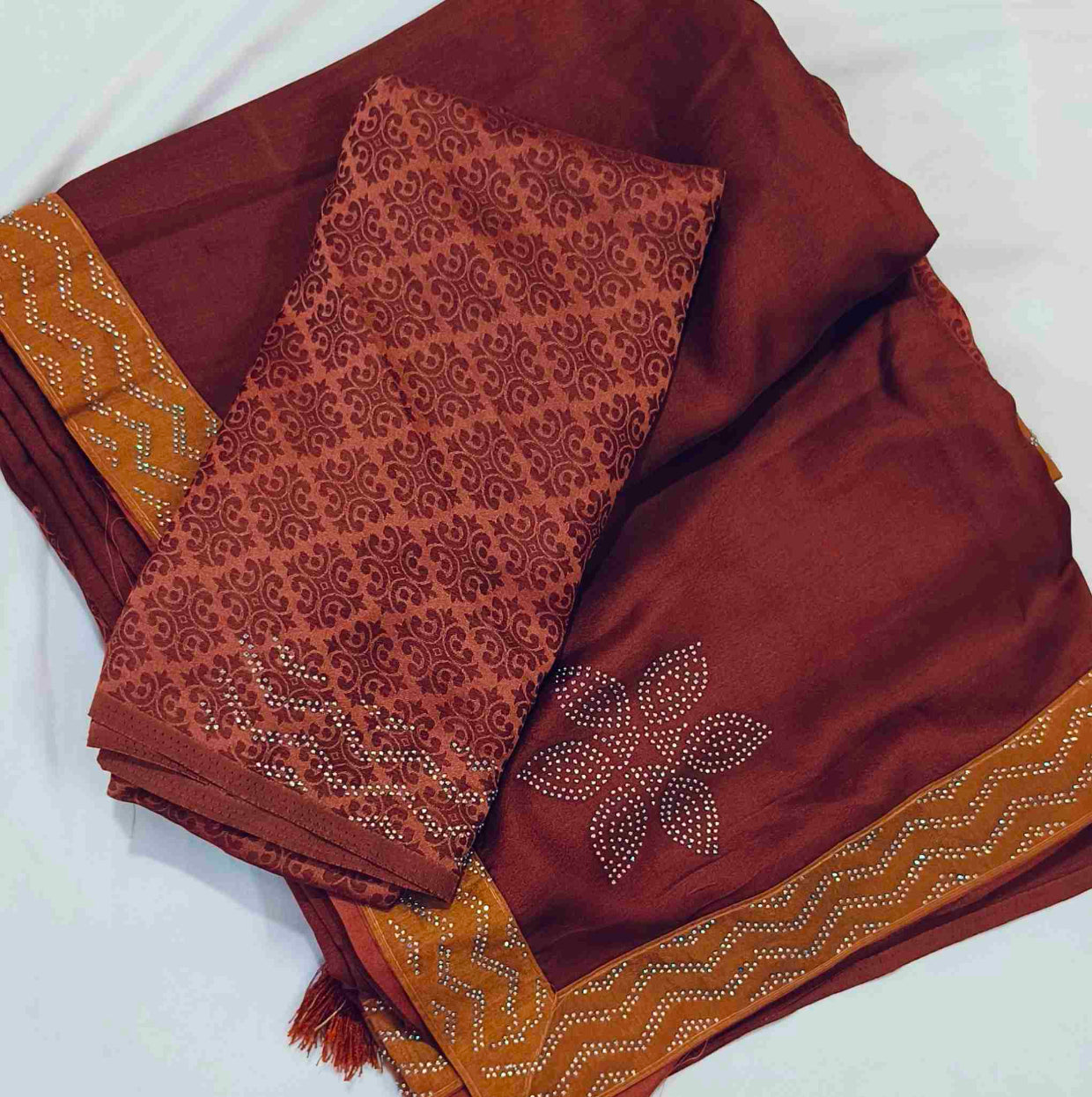 Pastel Brown Georgette Saree