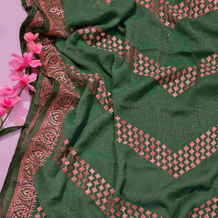 Green Shimmer Saree