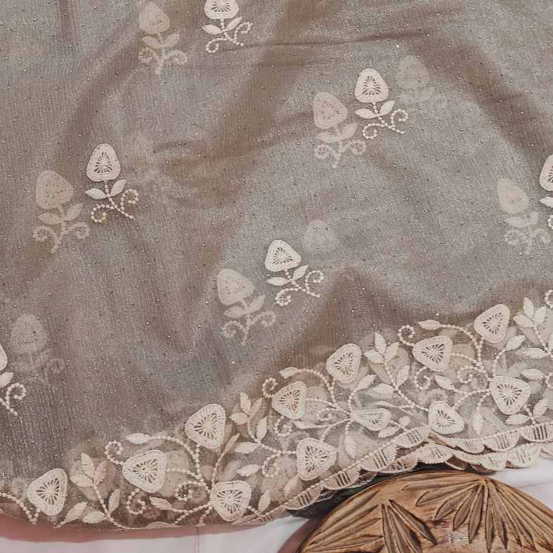 Grey Art Silk Saree