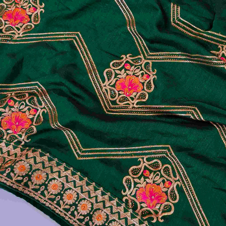 Green Art Silk Embroidery Saree