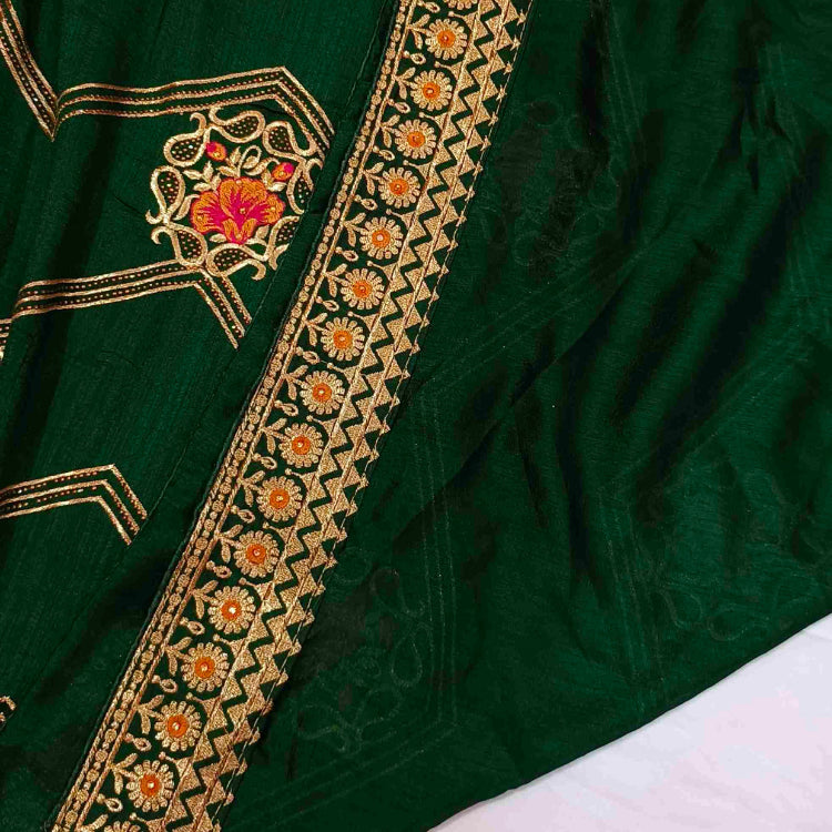 Green Art Silk Embroidery Saree