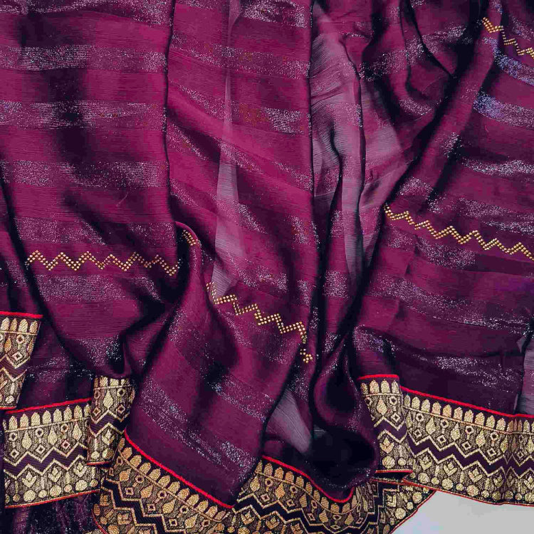 Magenta Georgette Saree