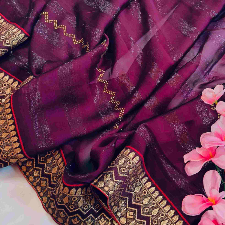 Magenta Georgette Saree