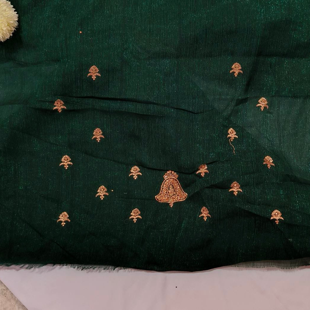 Shimmer Dark Green Saree