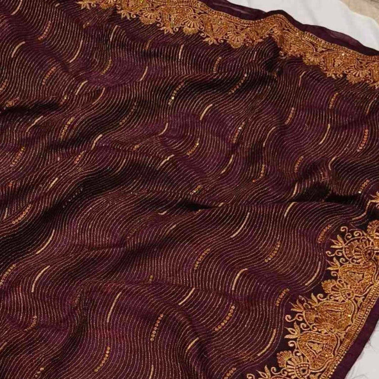 Shimmer Magenta Saree