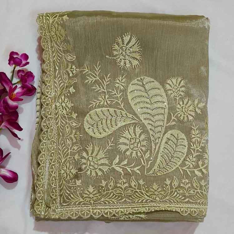 Lemon Green Jimmychoo Saree