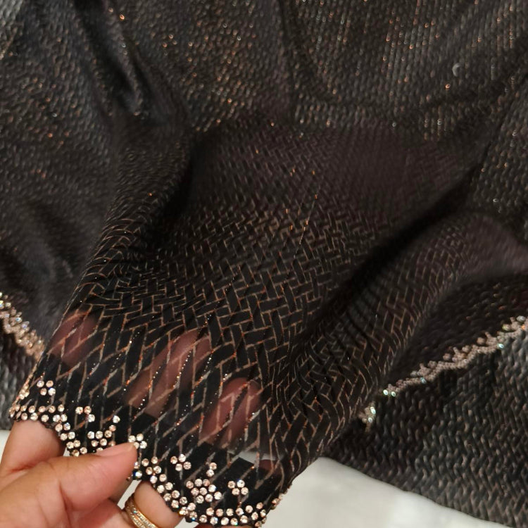 Black Georgette Stone Work Saree