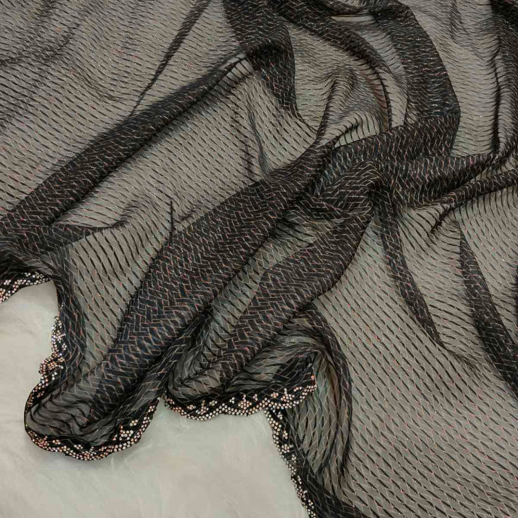 Black Georgette Stone Work Saree