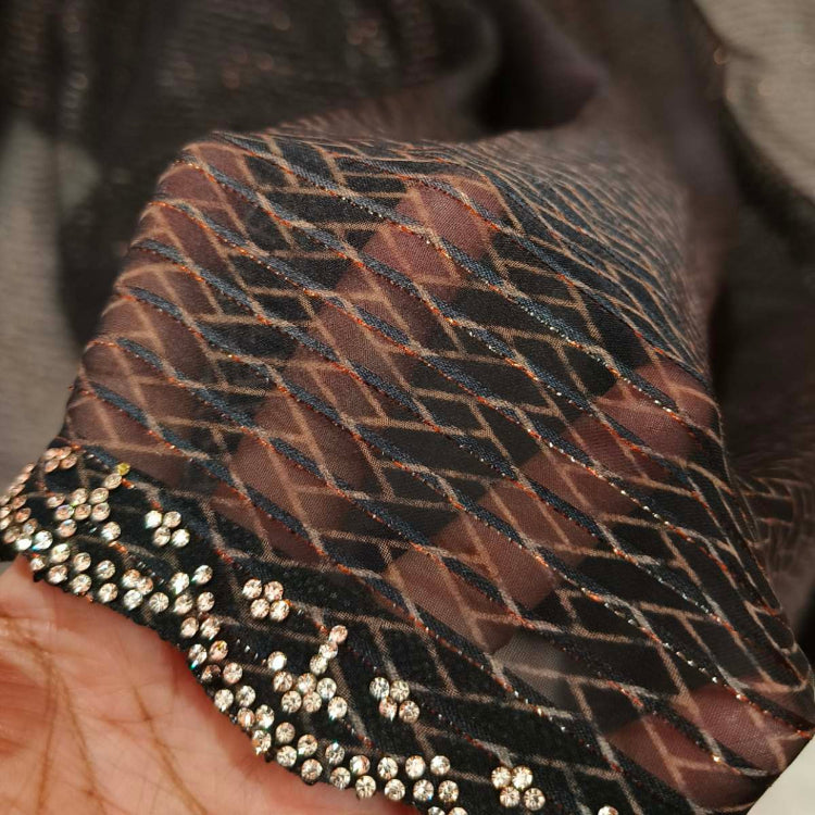 Black Georgette Stone Work Saree