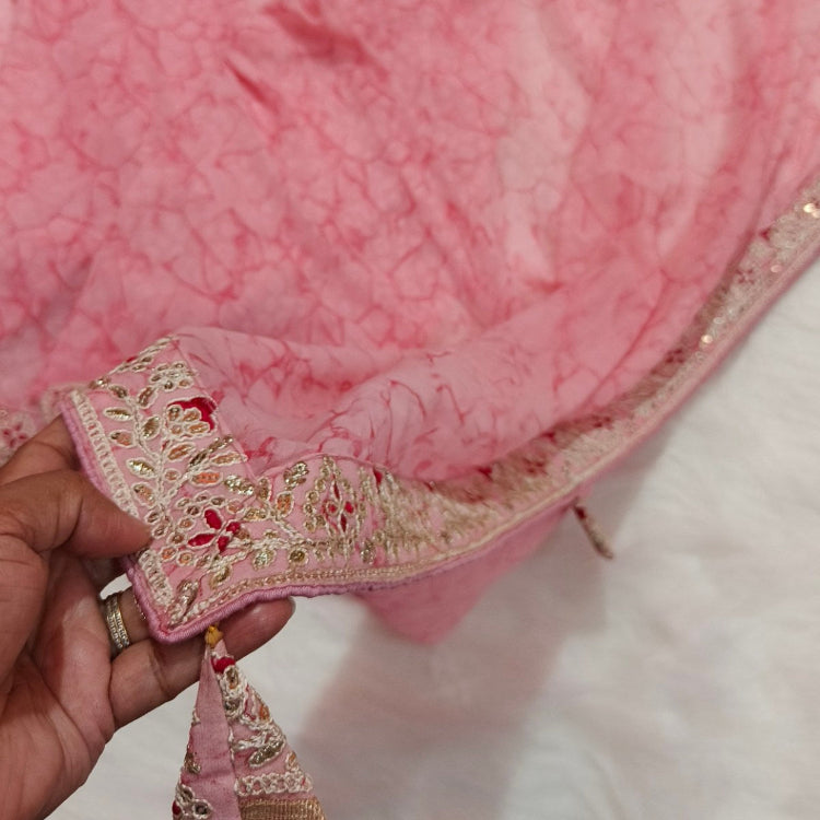 Pink Georgette Saree