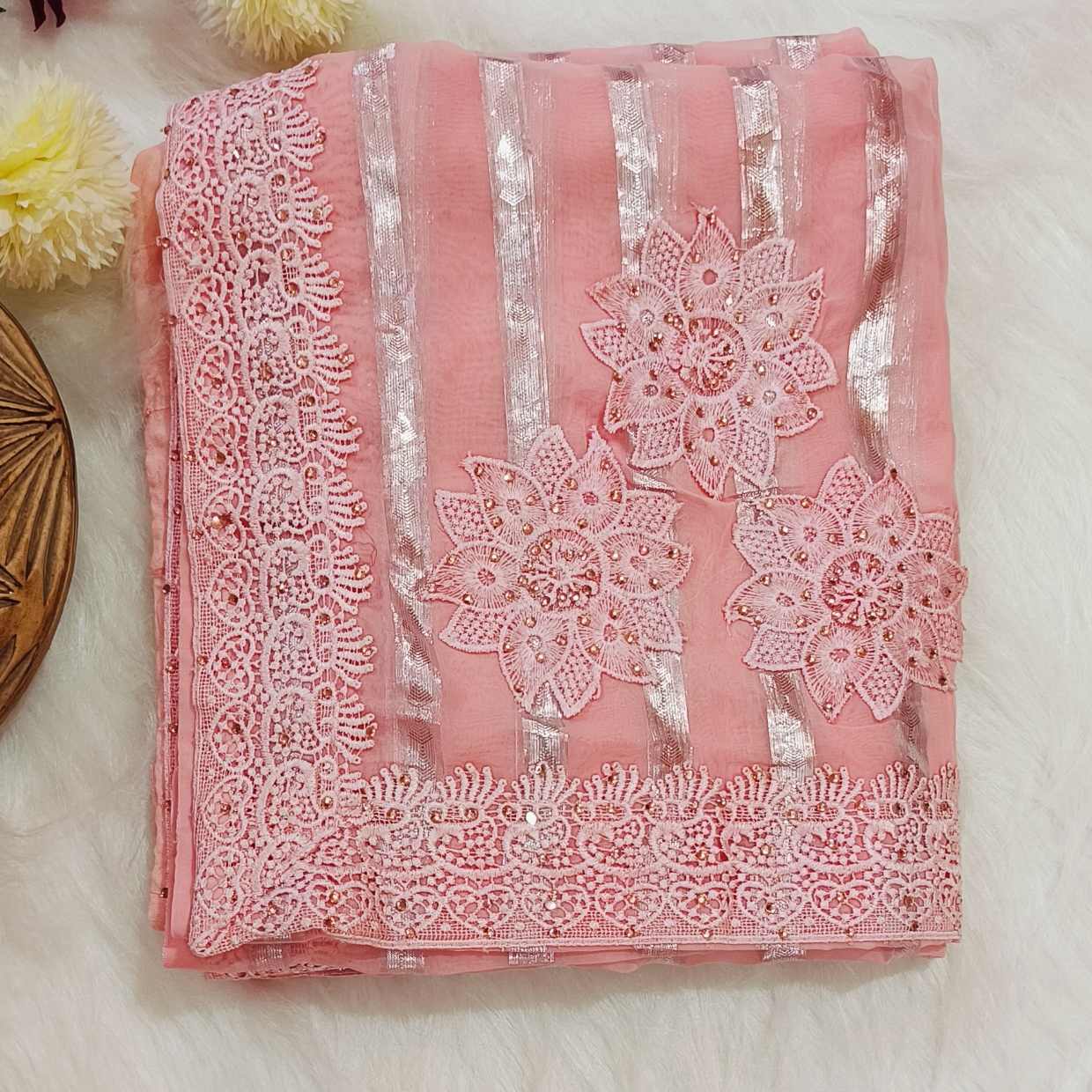 Georgette Pink Saree