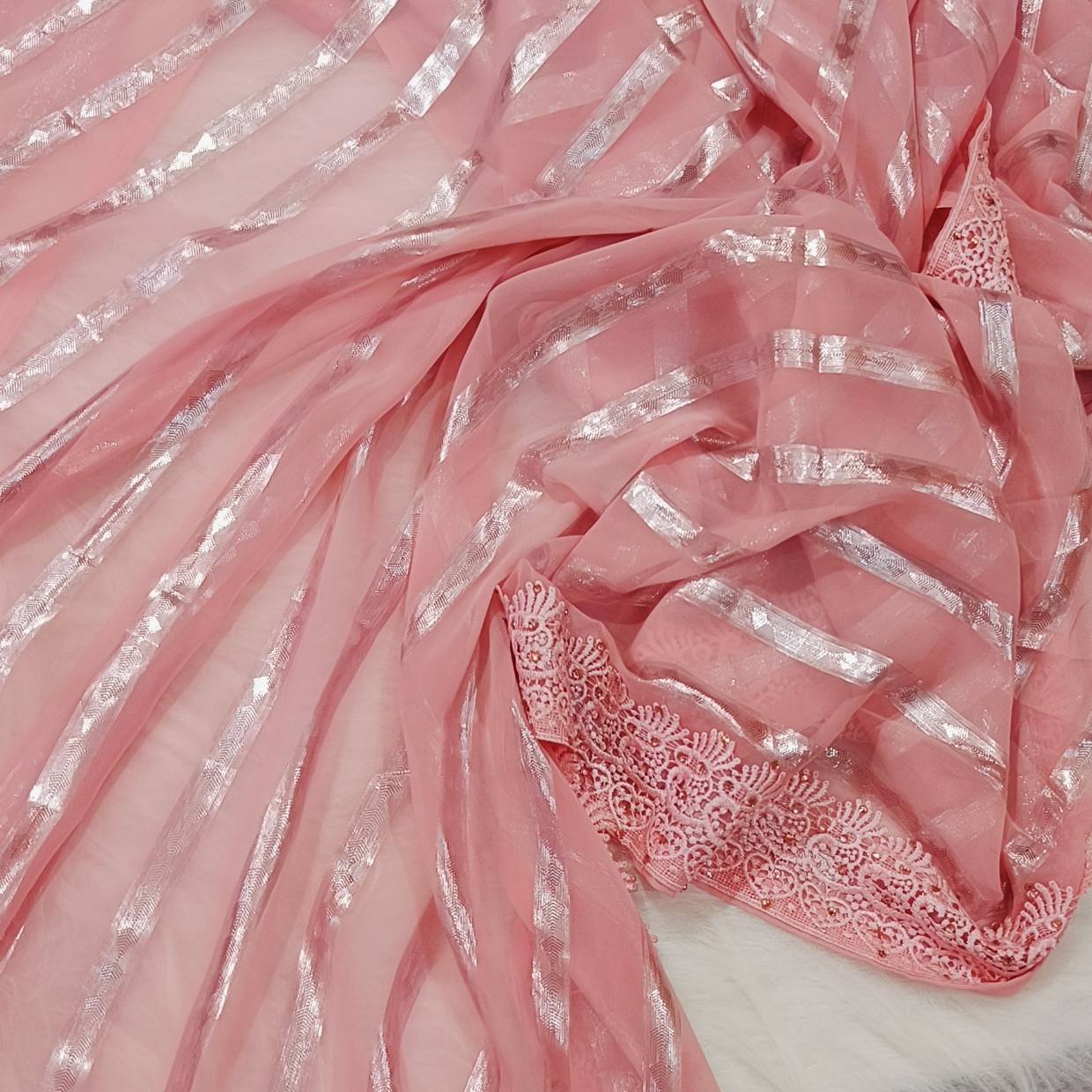 Georgette Pink Saree