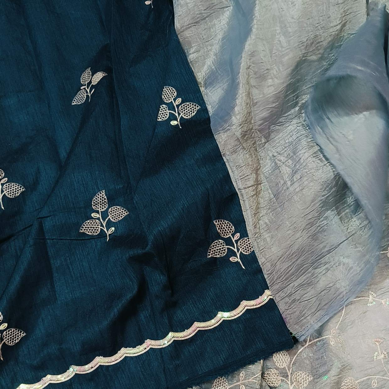Pastel Blue Art Silk Saree