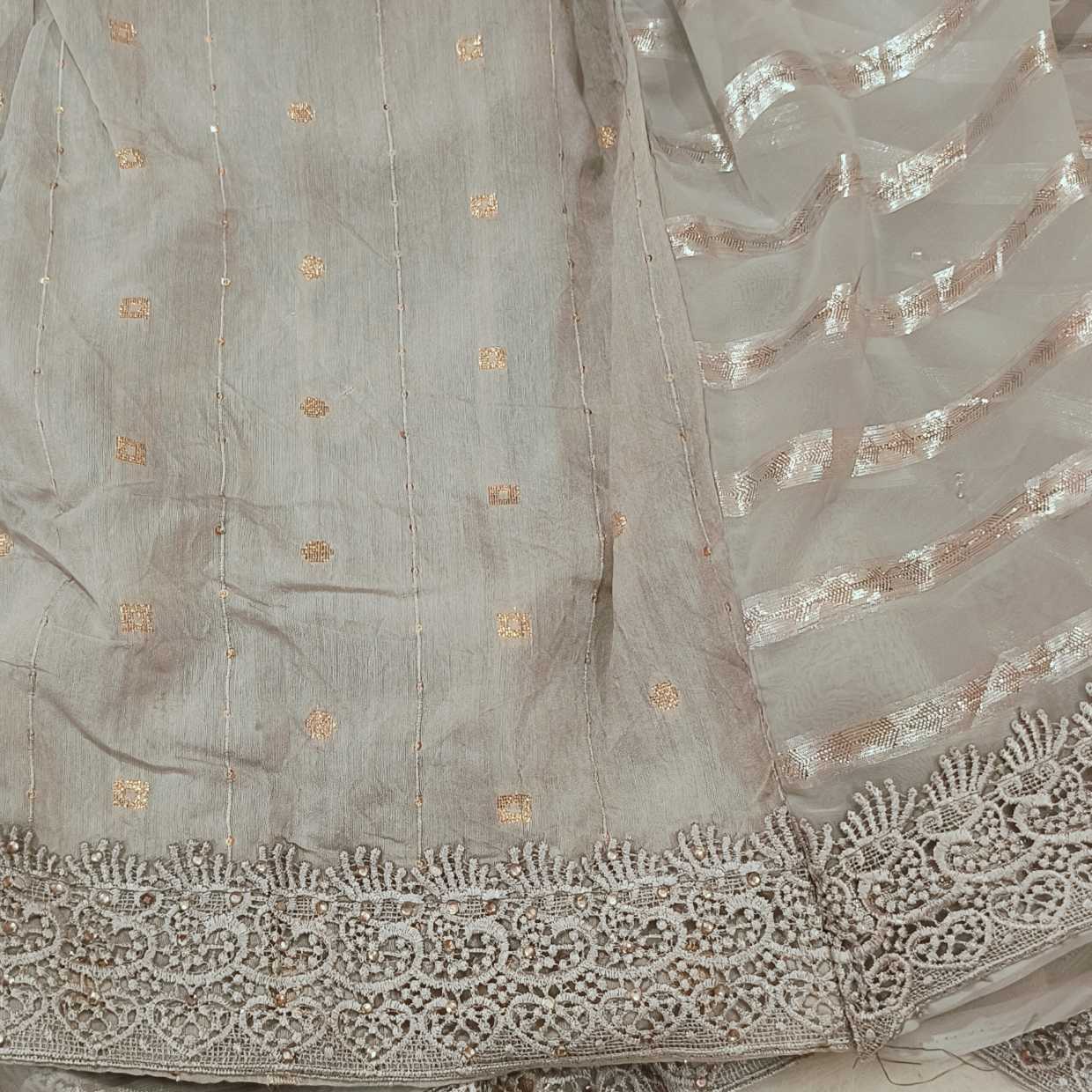 Georgette Grey Pastel Saree