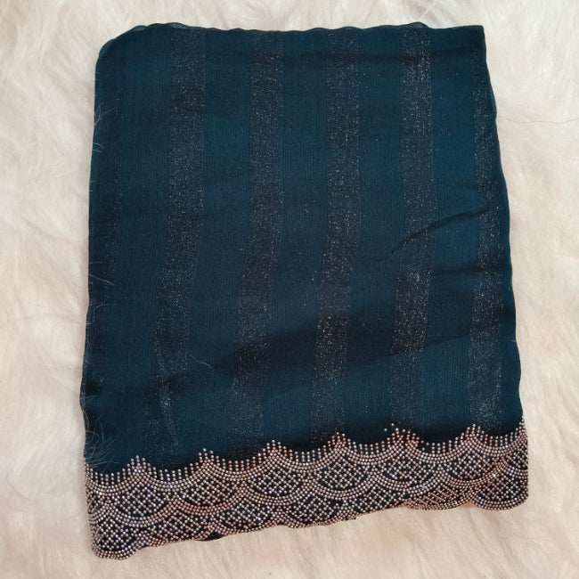 Pastel Blue Shimmer Saree