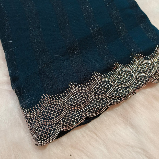 Pastel Blue Shimmer Saree