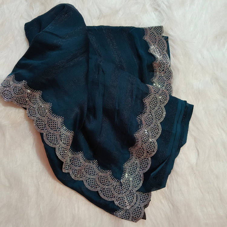Pastel Blue Shimmer Saree