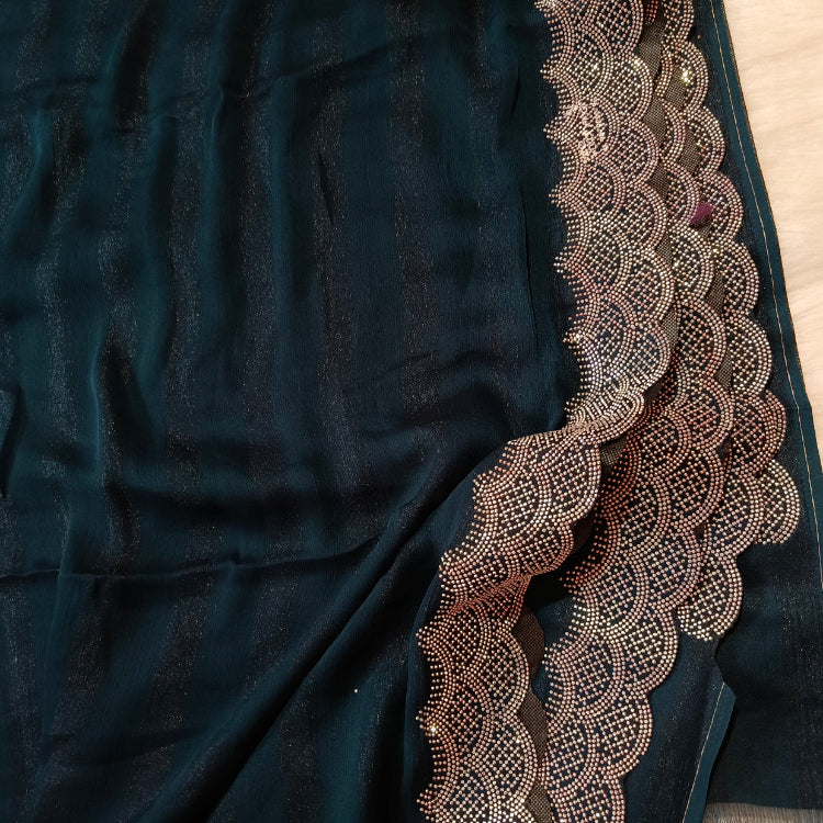Pastel Blue Shimmer Saree