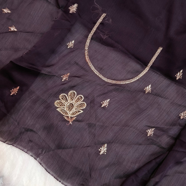 Purple Chiffon Saree