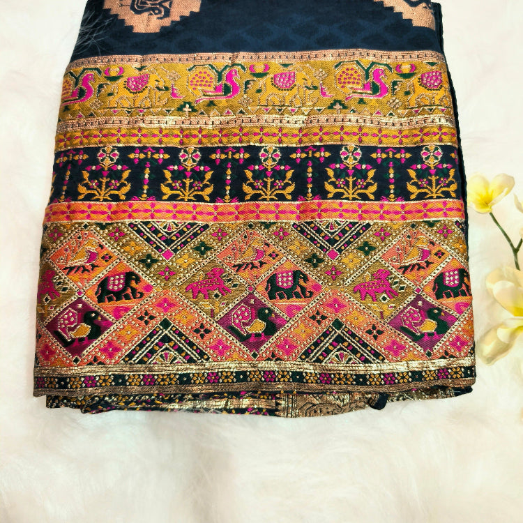 Dark Blue Art Silk Saree