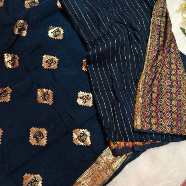 Dark Blue Art Silk Saree