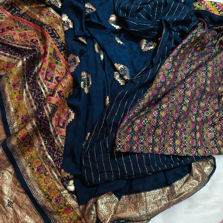 Dark Blue Art Silk Saree