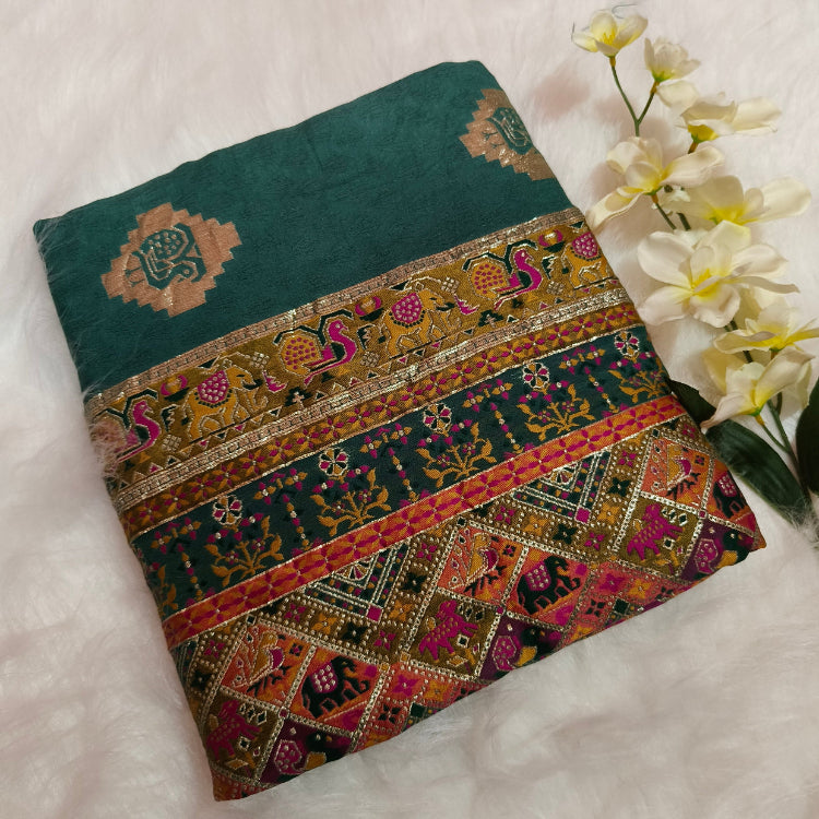 Pastel Sea Green Art Silk Saree