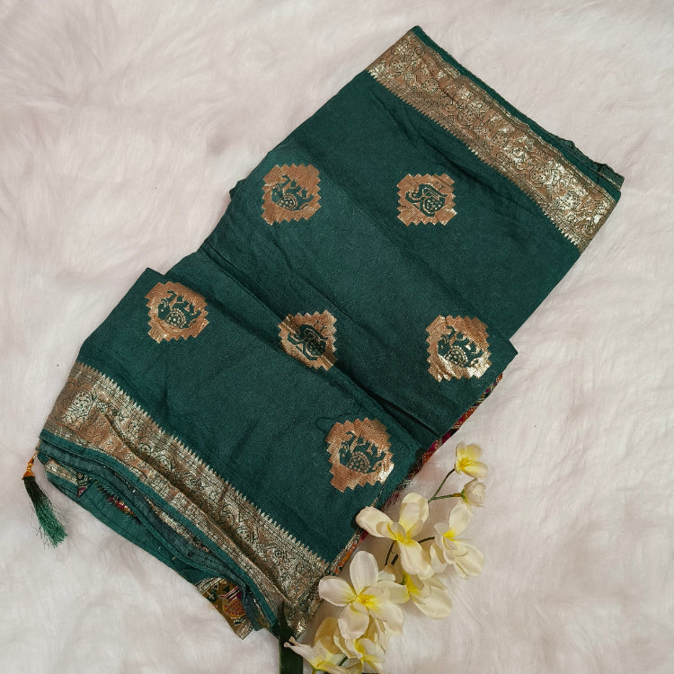 Pastel Sea Green Art Silk Saree