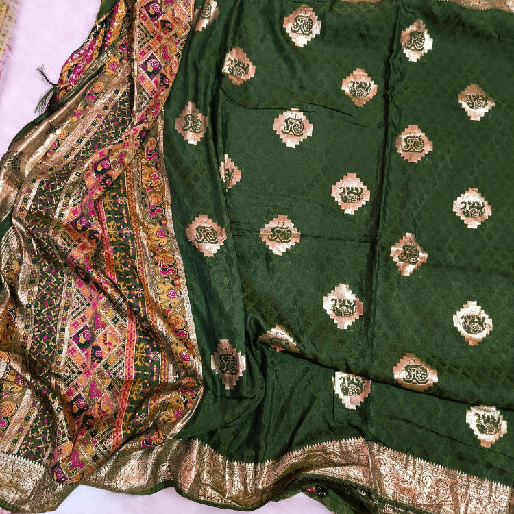 Green Embroidery Art Silk Saree