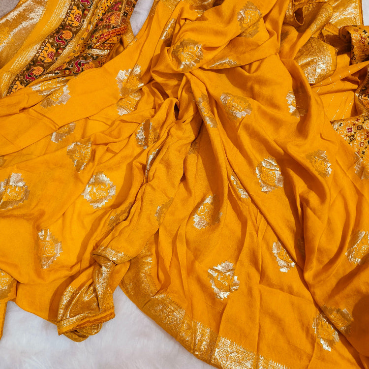 Art Silk Yellow Saree