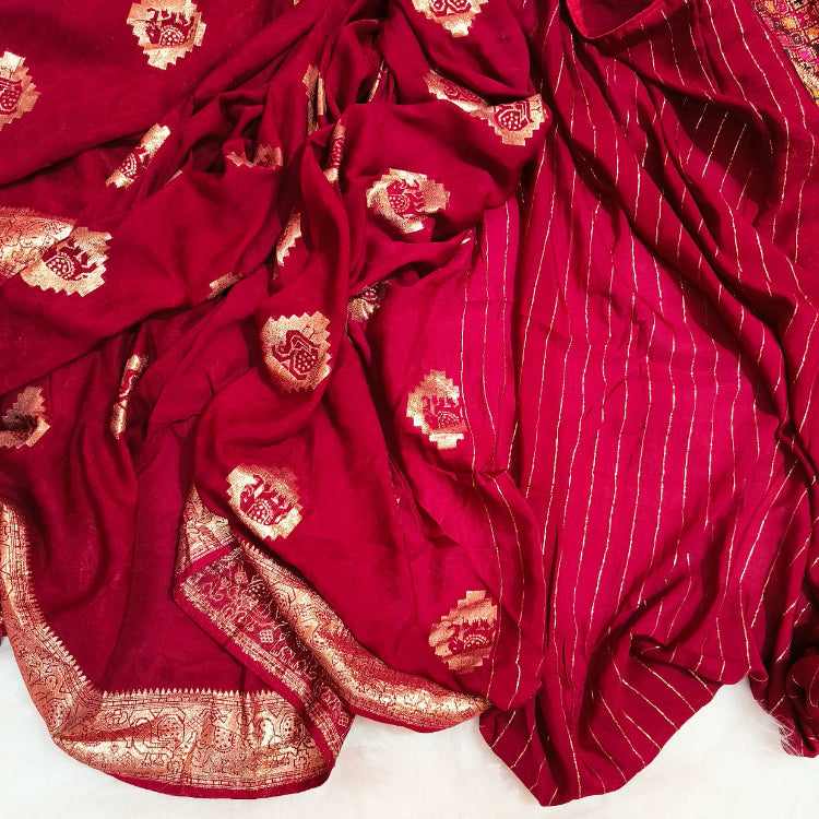 Maroon Art Silk Saree