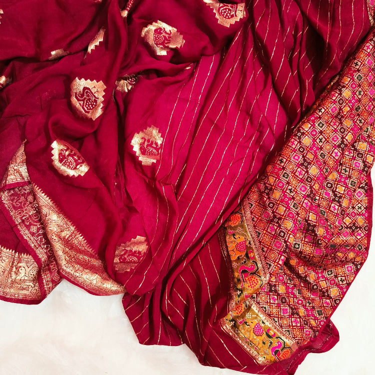Maroon Art Silk Saree