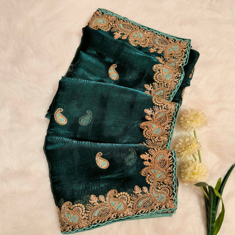 Shimmer Blue Saree