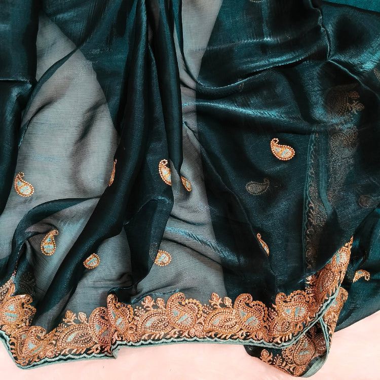 Shimmer Blue Saree